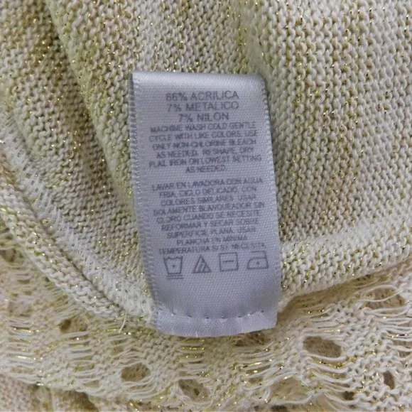 Metro 7 Women Cardigan Beige Gold M/L - Picture 6 of 6